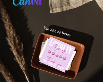 Pink Small Business Punch Card | Customer Loyalty Reward (Printable)