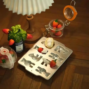 Dollhouse Miniature Tomato Planter Set - Removable Fruit Cup Plate Strawberry Kitchen Decor gifts