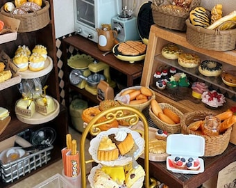 Miniature French Bakery Bread - Dollhouse Realistic Baguettes & Loaves, Clay French Pastry Food, Mini Groceries Pantry Decor