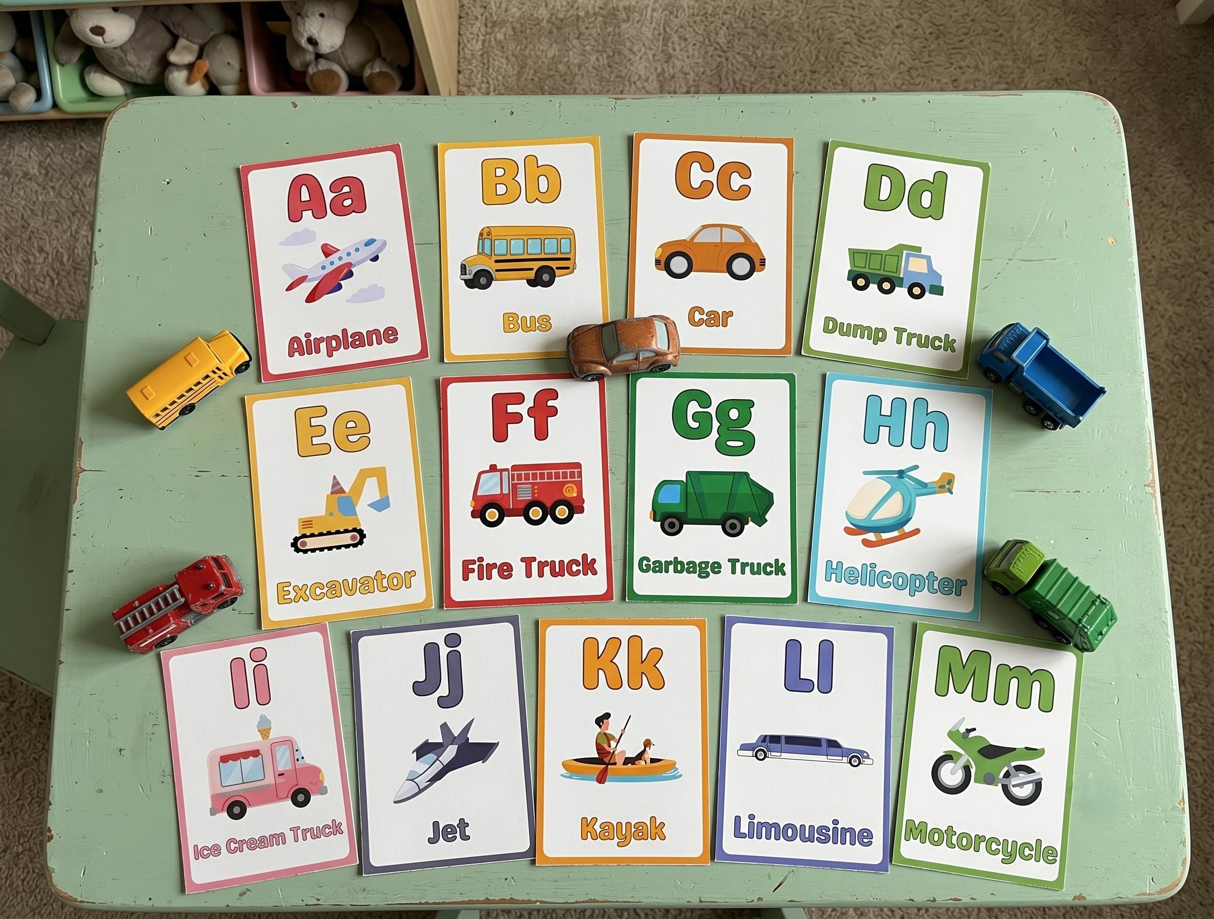 Car Alphabet Flashcards - Etsy