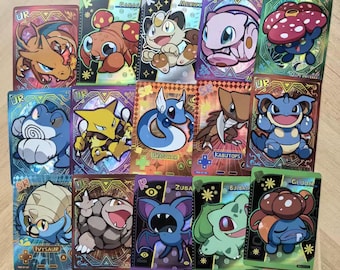 Holographische 59 Teile Chibi PokeBaBy Cute DIY Karte Pokeman Shiny 1996 Q151 Anime Version Classical Collection Cards Gengar Glurak