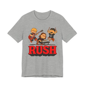 Rush Parody Cartoon Band Shirt Classic Rock Tribute Graphic Tee