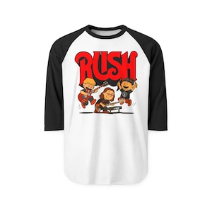 Rush Peanuts Parody Baseball Tee, Classic Rock Raglan Shirt