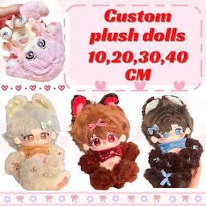 Muñeco de peluche personalizado de 10-40 cm, hecho a mano con el personaje de anime OC Adoi, juguete de fieltro para decoración de casas de muñecas, regalo de cumpleaños único.
