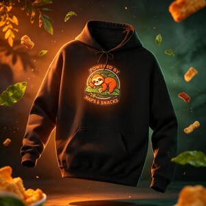 Powered by Naps & Snacks ナマケモノパーカー | Cozy Animal Vintage Patch