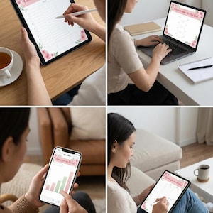 Paket med kvinnliga planerare | ADHD-tankeorganisatör, mall för hjärndumpning (PDF-nedladdning)