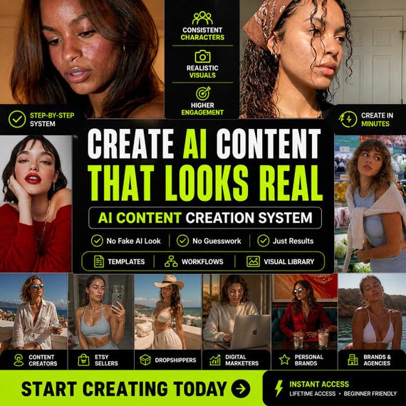 AI Content Creation Pack for Realistic Human Photos & Influencer Visuals