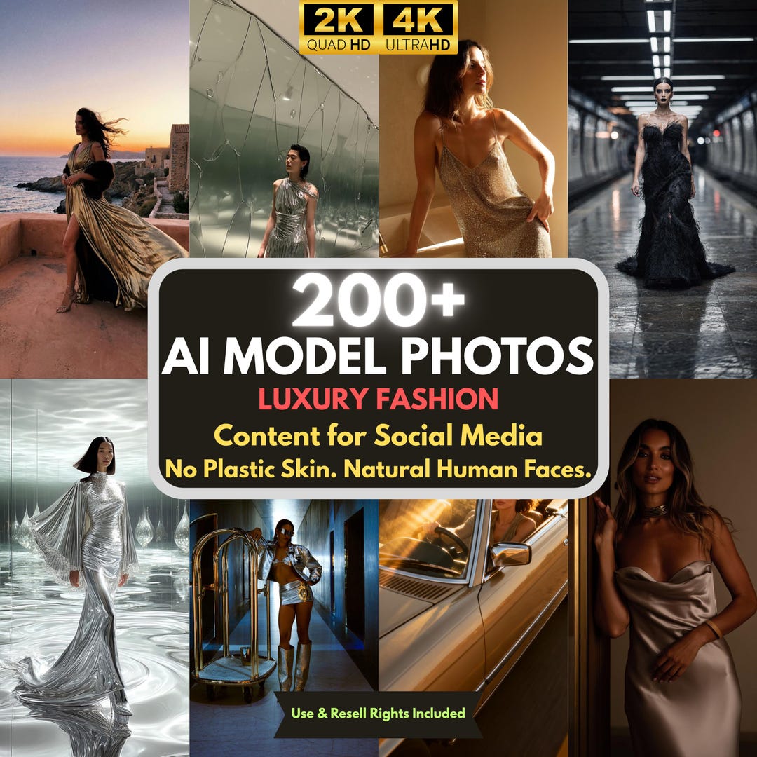 High Class Models Runway Fashion AI Model Photos 200 Luxury Brand Visuals - Etsy