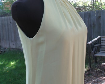 Vintage 1960s Canary Yellow "Dream Girls" Style Sleeveless Dress With Ruffled Bottom