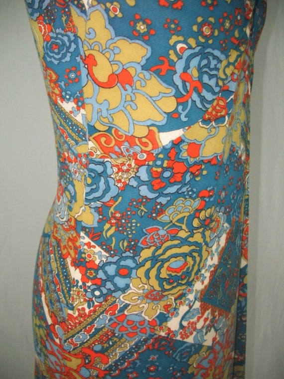 Vintage 1970s Long Comfy Maxi Dress With Cap Slee… - image 3