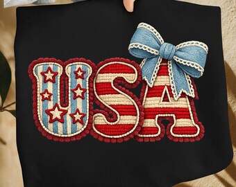 USA Seersucker Coquette Bow , Patriotic Coquette Png, American Png, USA png, Coquette Png, Preppy Patriotic, Red White Blue Png, Dtf digital