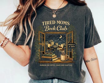 Tired Moms Book Club PNG: Cozy Night Reading Clipart (Digital Download)