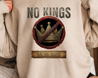 No Kings Crown Symbol PNG, Rebellion Quote, Grunge Style (Digital Download)