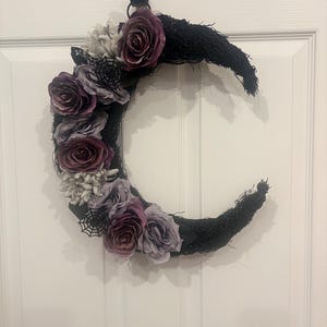 Halloween Purple & Black Moon Wreath