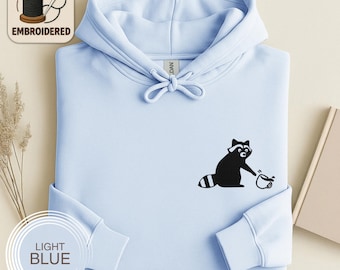 Bluza z kapturem z haftowanym szopem, minimalistyczna bluza z haftowanym motywem zwierząt, uroczy prezent z kapturem z szopem, wygodna bluza unisex dla miłośników natury