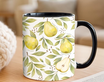 Personalized Hidden Message Pear Mug, FDT Satire Coffee Cup, Progressive Feminist Ceramic Mug, Political Humor Gift, Subtle Protest Art