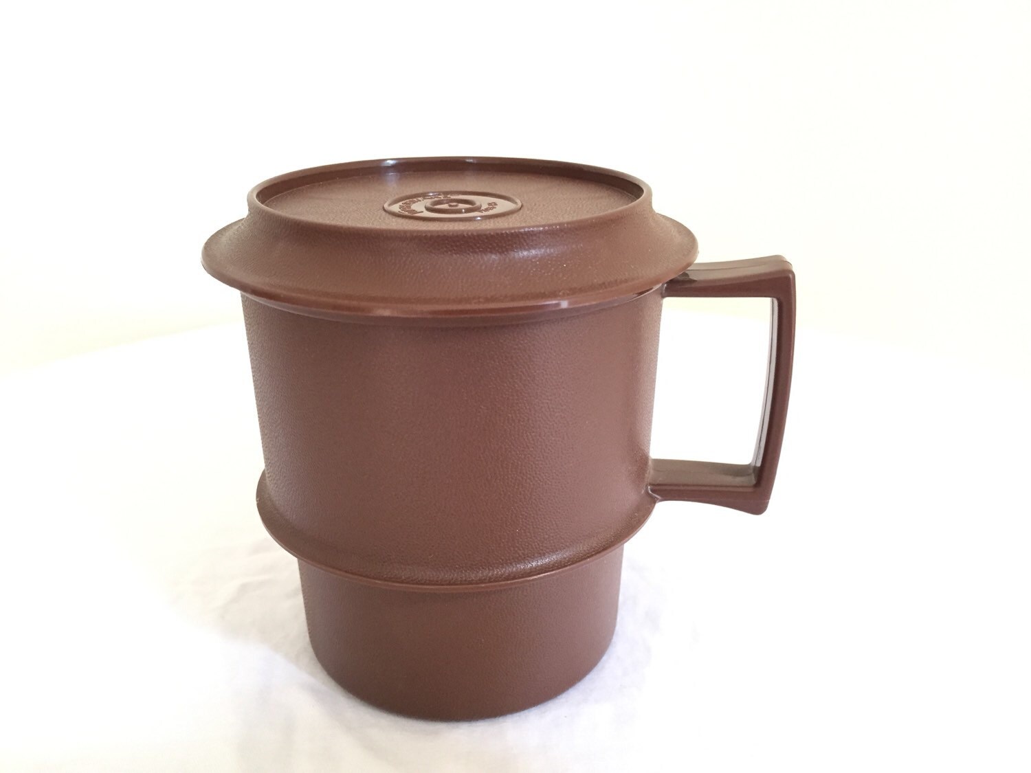 Vintage Tupperware Coffee Mug with Lid Brown Tupperware ...