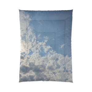 Blue Sky Clouds comforter | Photographic cloud print bedding