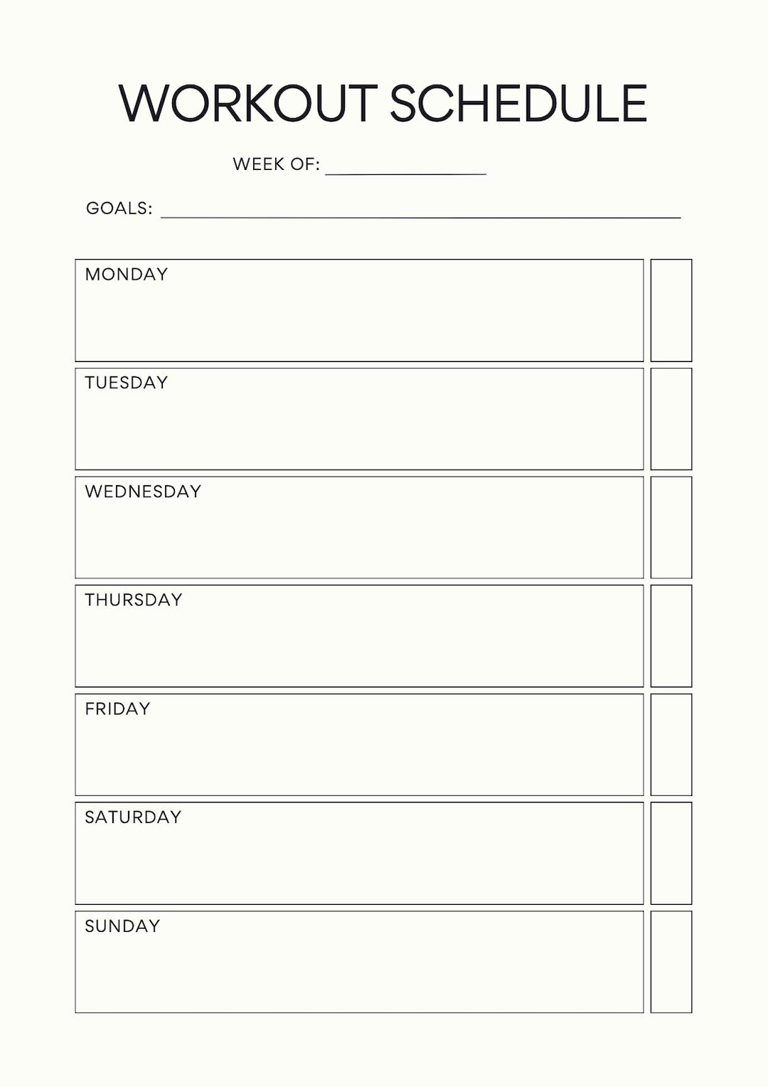 Fitness Planner Printable | Weekly Workout Log | Exercise Tracker ...