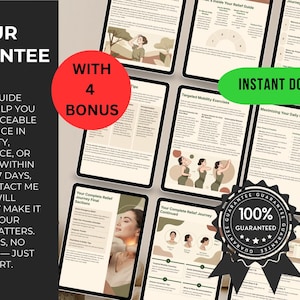 以下が含まれることがあります： 複数のタブレットに表示されたデジタルガイド。テキストとイラストが含まれています。保証、ボーナスオファー、インスタントダウンロードオプションが含まれています。100％保証バッジも表示されています。