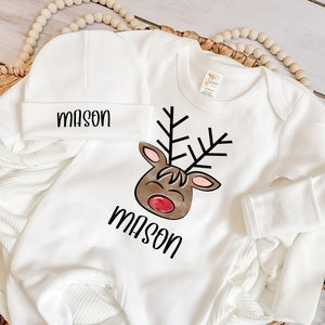 Reindeer Christmas Outfit Baby Boys Christmas Outfit Reindeer Christmas Romper First Christmas Outfit  boys Christmas Christmas Outfit