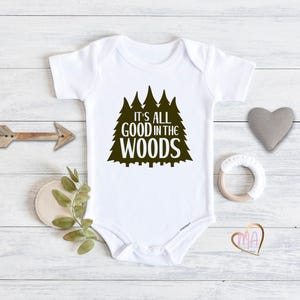 It's All Good In The Woods Baby Bodysuit: Summer Camping Outfit image 1
