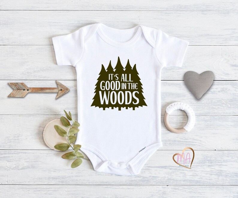 It's All Good In The Woods Baby Bodysuit: Summer Camping Outfit image 1