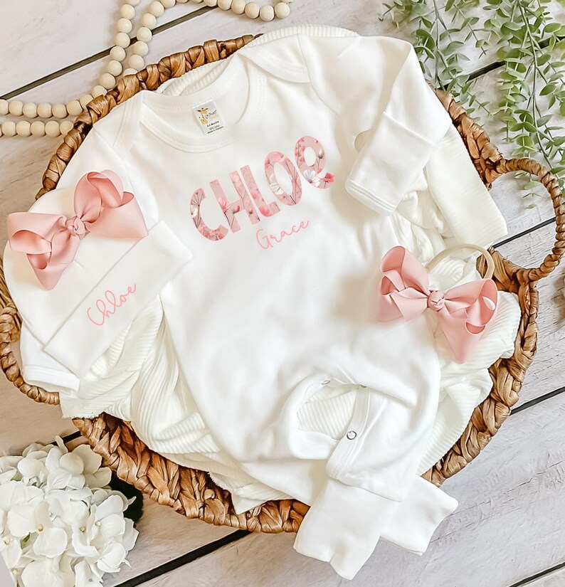 Going Home Outfit Baby Outfit Girl Personalized Baby Girl Outfit Set