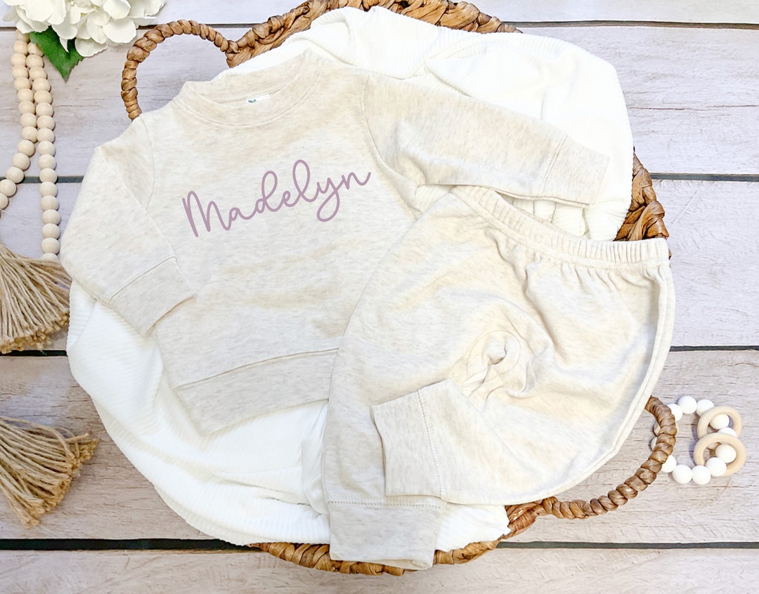 Personalized Baby Girl Jogger Set Personalized Baby Coming Home Outfit
