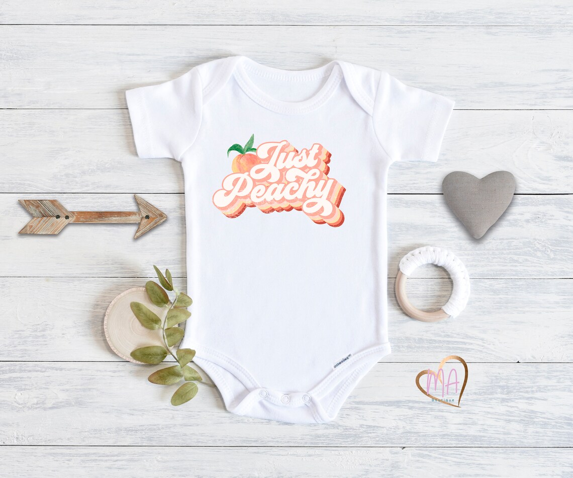 Just Peachy Onesie® Peach Baby Onesie® Cute Baby Onesie® Etsy