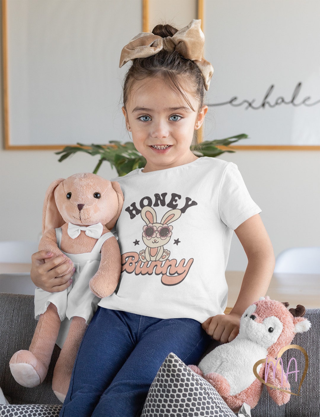 Girls Easter Shirt Honey Bunny Onesie® Baby Girl Easter Onesie® Retro