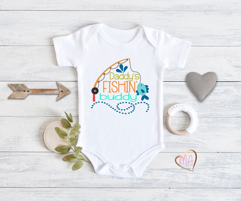Fishing Baby Onesie® Daddys Fishing Buddy Onesie® Baby Shower Etsy