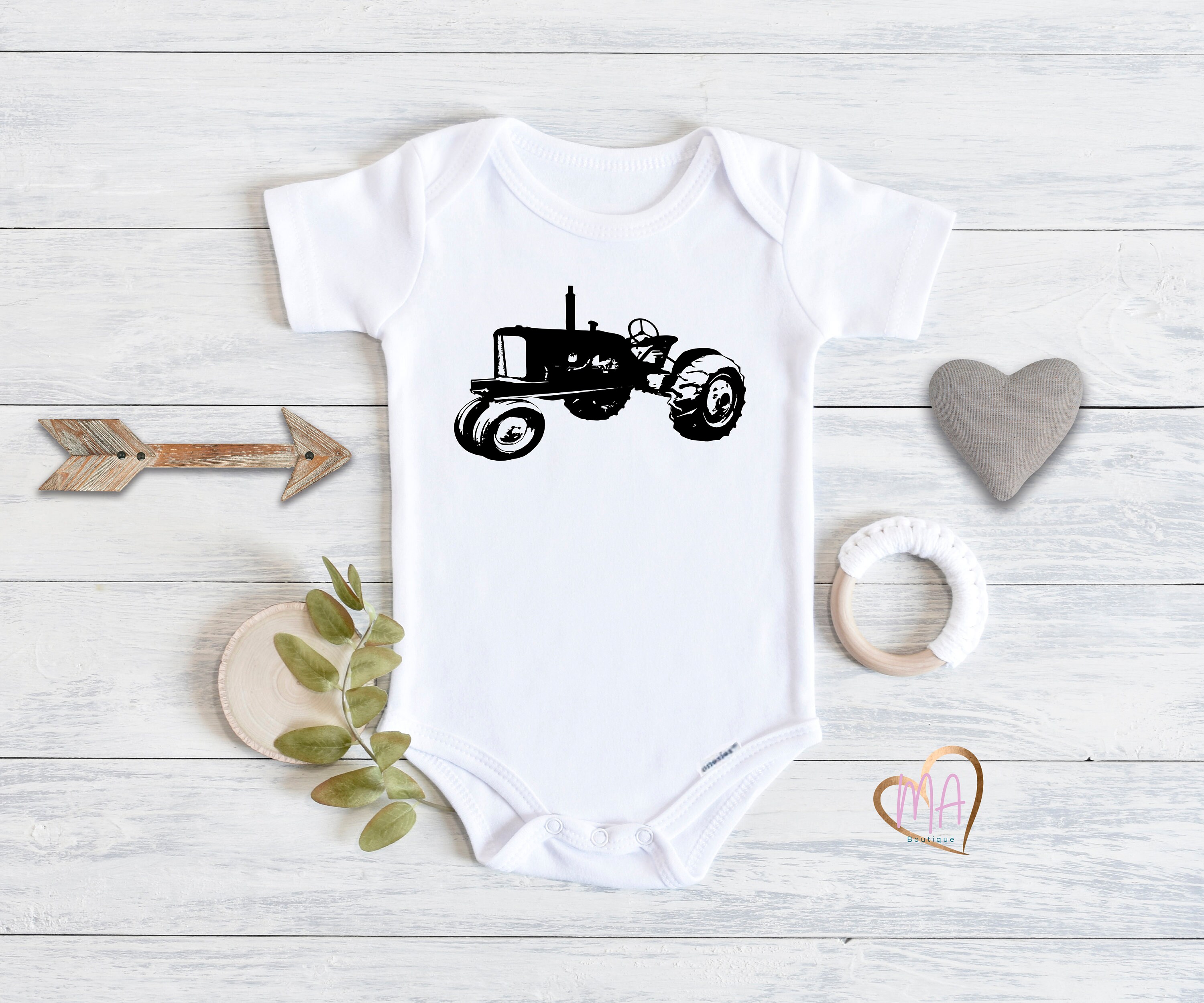 Tractor Onesie® Baby Boy Tractor Onesie® Farm Onesie® Baby Etsy