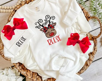 Baby christmas outfit girls Christmas outfit for baby girl Christmas outfit newborn girl reindeer newborn outfit baby girl clothes for baby