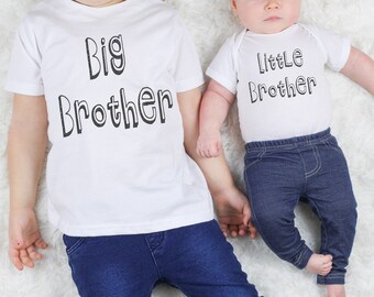 Grand frère petit frère - chemise grand frère - chemise grand frère petit frère - chemises frères et sœurs - chemise petit frère - nouveau bébé
