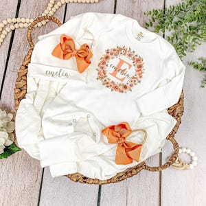 newborn girl coming home clothes Fall Boho Floral Wreath Newborn girl coming home outfit baby girl coming home outfit newborn girl clothes
