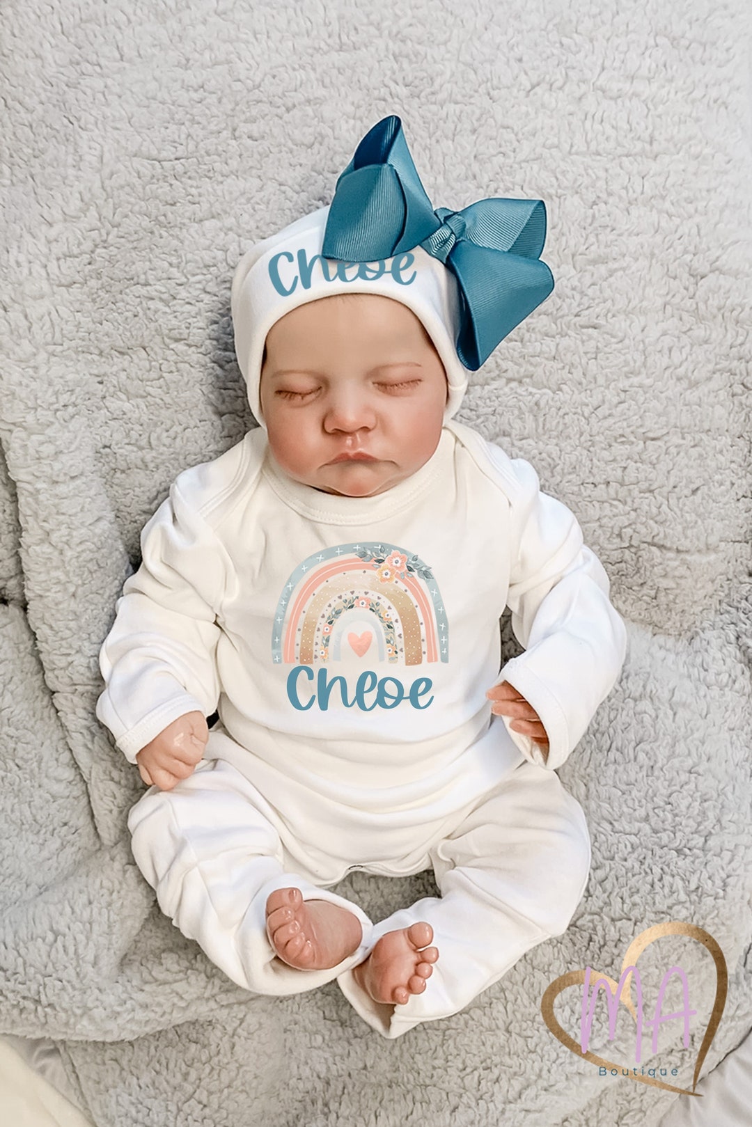 Rainbow Baby Girl Baby Girl Coming Home Outfit Personalized Etsy