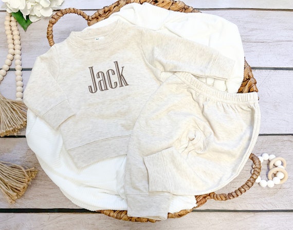 Customized Jogger Set for Babies Personalized Newborn Boy Gift Baby Boy Name Joggers 2 Piece Baby Outfit Personalized Neutral Baby Outfit Etsy Canada
