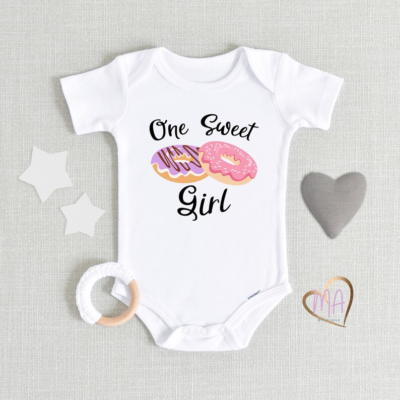Birthday Girl Baby Girl Donut Onesie U00ae One Sweet Girl Donut Onesie U00ae Girls Donut Tee First Birthday Girl Onesie U00ae Clothing Girls Clothing Koleksiyon Com Tr