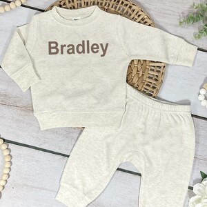 Personalized Baby Jogger Set: Oatmeal Heather Outfit