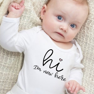 Baby Girl Clothes - Hi I'm New Here Onesie® - Baby Girl Coming Home Outfit - Coming Home Outfit - Baby Girl Onesie® -  Newborn Girl Clothes