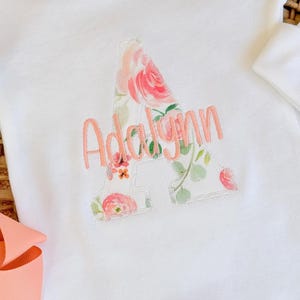 Personalized Baby Outfit: Take Home Newborn Girl Clothing Custom Name Embroidered Romper Coming Home Bring Baby Girl Gift Shower Keepsake image 5