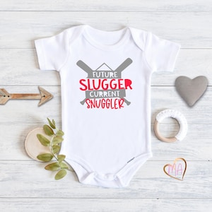 Baseball Baby Bodysuit: Future Slugger Newborn Outfit