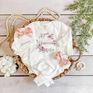 Newborn Girl Coming Home Outfit baby girl going home outfit take me home outfit personalized newborn outfit summer girl baby hospital outfit
