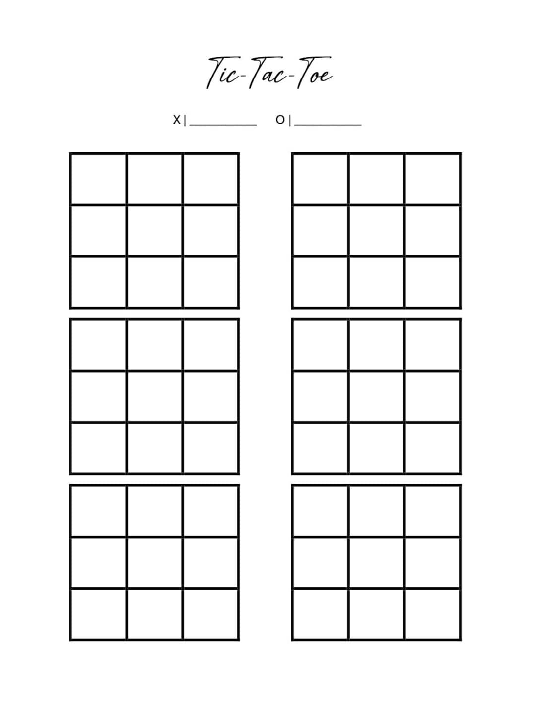 Printable Tic Tac Toe Game Sheets | 6 Games per Page | Double-sided ...