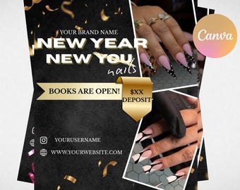 January Booking Flyer, Editable Canva Booking Template, New Year Flyer, DIY Canva Template (Digital Download)