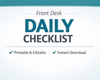 Dental Front Desk New Hire Checklist | Printable Daily Front Desk Training Guide