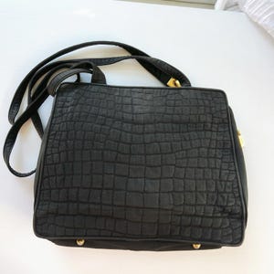 Vintage Valentino Orlandi Black Quilted Leather Shoulder Bag Made in Italy Gold image 6