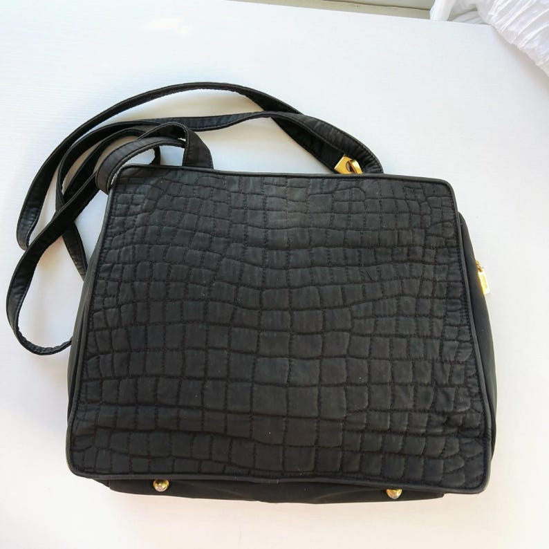 Vintage Valentino Orlandi Black Quilted Leather Shoulder Bag Made in Italy Gold image 6
