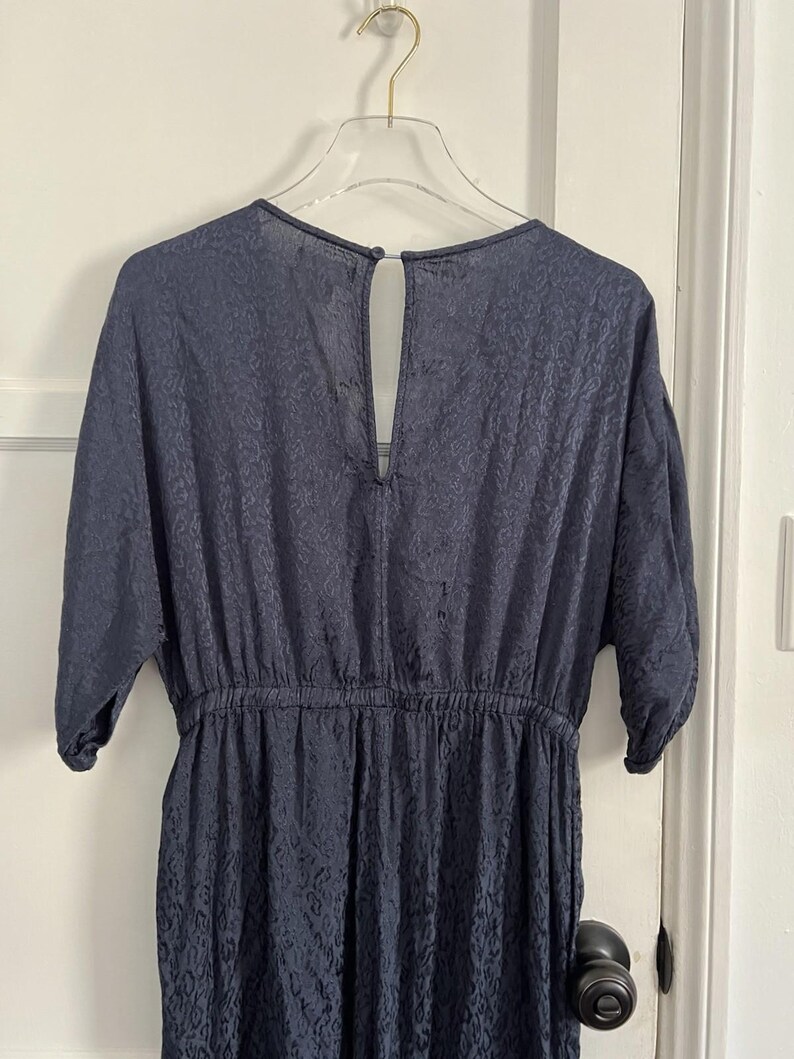 Anthropologie Maeve Jacqueline Jumpsuit Navy Blue Jacquard Textured XS Romper image 7